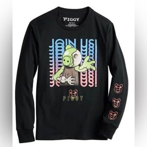 Piggy Join Us Phatmojo Video Game T-shirt Boys Long Sleeved Tee